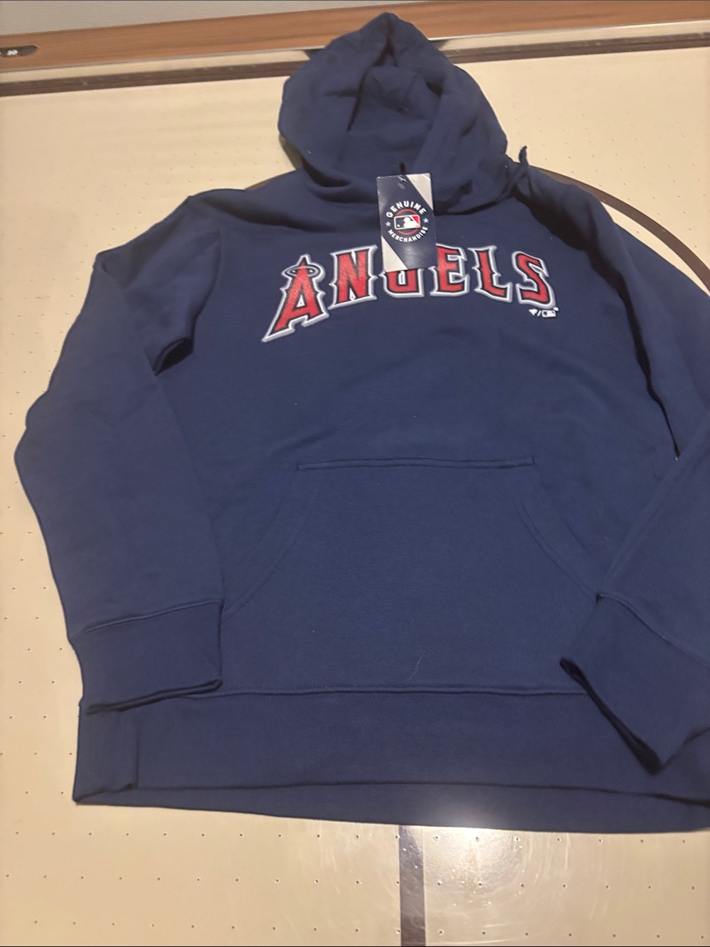 Fanatics Navy Hoodie with Red & White Angels Logo